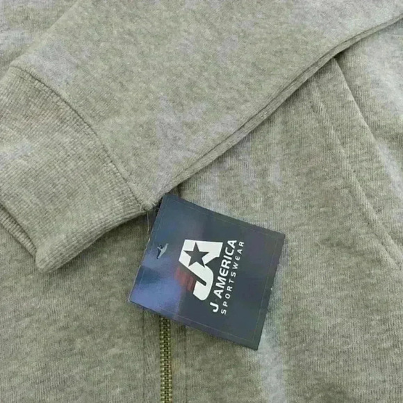 J. America - Triblend Full-Zip Hooded Sweatshirt - Grey - L - Picture 5 of 6